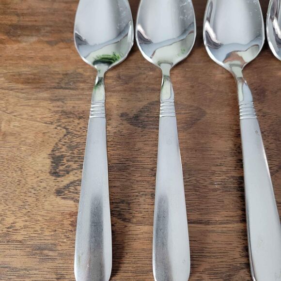 Lot of 7 Oneida 18/8 Stainless OHS345 Pattern Spoons Frosted Handle - Picture 2 of 9